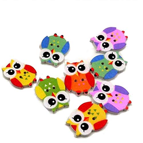 Holzknöpfe mit Eulenmotiv, zum Nähen, Scrapbooking, Basteln, 2 Löcher, gemischte Farben, 8 Stück Holzknöpfe mit Eulenmotiv, zum Nähen, Scrapbooking, Basteln, 2 Löcher, gemischte Farben, 8 Stück von Generisch