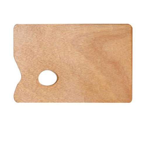 Holzpalette, ovale Holz-Malpalette, Holzfarbschale für Öl- und Acrylmalerei (30 x 25 cm, quadratisch) von Generisch