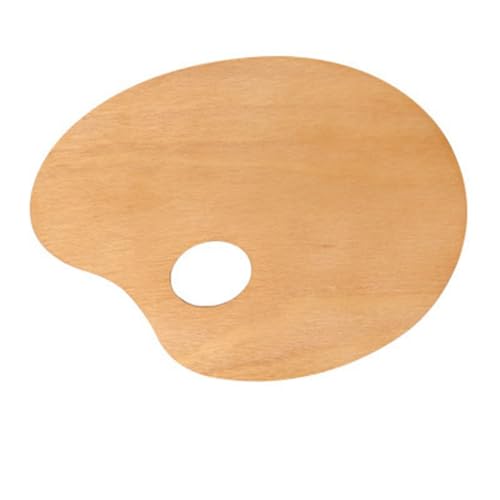 Holzpalette, ovale Holzmalpalette, Holzfarbschale für Öl- und Acrylmalerei (50 x 40 cm oval) von Generisch