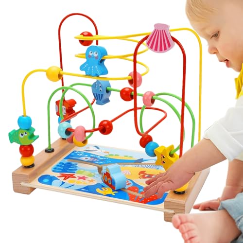 Holzperlen -Labyrinthspielzeug für - Klassiker Holzrollen Untersetzer Perlenlabyrinth | Bildungsholzspielzeug für Kleinkindjungen Mädchen, montesori Sensory Track Play Table Toy, Early Lear Holzperlen -Labyrinthspielzeug für - Klassiker Holzrollen Untersetzer Perlenlabyrinth | Bildungsholzspielzeug für Kleinkindjungen Mädchen, montesori Sensory Track Play Table Toy, Early Lear von Generisch