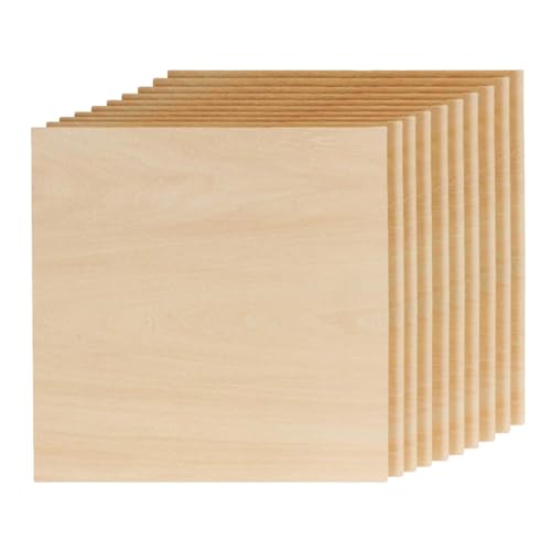 Holzplatten zum Basteln, unlackiertes Holz zum Basteln, 10 Stück unlackierte Sperrholzplatten zum Zeichnen, Holzhandwerk Zeichnen, kreative Sperrholzplatten für Ornamente und Modellgravur Holzplatten zum Basteln, unlackiertes Holz zum Basteln, 10 Stück unlackierte Sperrholzplatten zum Zeichnen, Holzhandwerk Zeichnen, kreative Sperrholzplatten für Ornamente und Modellgravur von Generisch