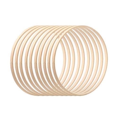 Holzringe Zum Basteln 20.5cm Durchmesser, 10 Stück Bambusringe Zum Basteln Set, Dekoring Holzringe Makramee Kranz Ringe Für Handwerk Traumfänger Hochzeit Kranz Dekor von Generisch