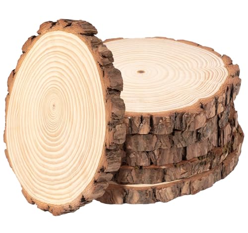 Holzscheiben 12 Stück, Baumscheiben 20-22cm, Naturholz Kiefer ohne Loch 2cm Dicke, Runde Holzplatten zum Basteln, DIY Deko für Hochzeit Weihnachten Tischdekoration von Generisch