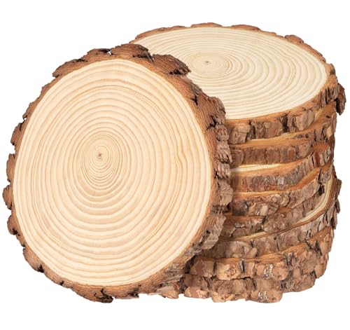 Holzscheiben 20 Stück, Baumscheiben 14-15cm, Naturholz Kiefer ohne Loch 1cm Dicke, Runde Holzplatten zum Basteln, DIY Deko für Hochzeit Weihnachten Tischdekoration von Generisch