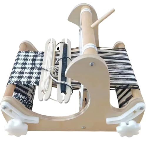 Holzweben – DIY Handstrickmaschine, Webrahmen mit starren Heilungen und Shuttles, 20 cm Webbreite, ideal für Anfänger und Bastler, inklusive gemischten Garnen von Generisch