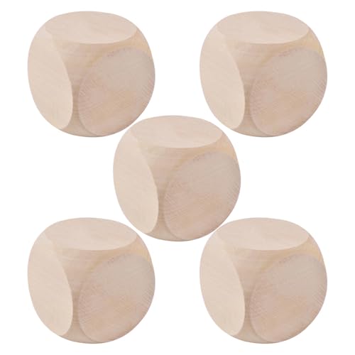 Holzwürfel Leer - Leere Holzwürfel | 6 -seitige Leere Quadratblöcke, 5 Stk Runde Eckwürfelwürfel, Unvollendete Handwerkswürfel, Kleine Holzwürfel Mit Abgerundeten Ecken, Brettspiel Für Handwerk Holzwürfel Leer - Leere Holzwürfel | 6 -seitige Leere Quadratblöcke, 5 Stk Runde Eckwürfelwürfel, Unvollendete Handwerkswürfel, Kleine Holzwürfel Mit Abgerundeten Ecken, Brettspiel Für Handwerk von Generisch