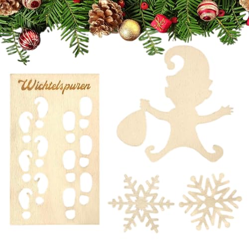 Holzzwerge zum Basteln,Schneeflockenornamente aus Holz,Holzzwerge zum Bemalen - Home Wall Gnome Schablone Bemalen von Weihnachtsschneeflocken-Bastelanhängern Holzzwerge zum Basteln,Schneeflockenornamente aus Holz,Holzzwerge zum Bemalen - Home Wall Gnome Schablone Bemalen von Weihnachtsschneeflocken-Bastelanhängern von Generisch