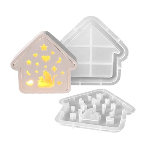 Home Silikonschablone,Katzenhaus Kerzen Gießform | Deko Kreatives Bastelzubehör Für Weihnachten Garten Halloween Wohnzimmer Kinderzimmer Schreibtisch Schule Home Silikonschablone,Katzenhaus Kerzen Gießform | Deko Kreatives Bastelzubehör Für Weihnachten Garten Halloween Wohnzimmer Kinderzimmer Schreibtisch Schule von Generisch