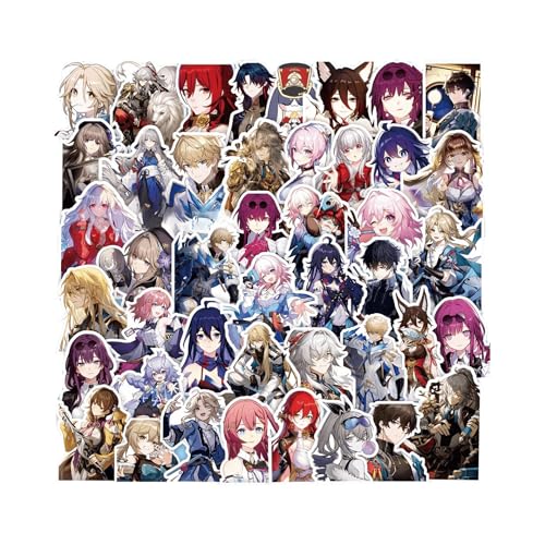 Honkai: Sternschienen-Cartoon-Anime-Aufkleber für Kinder, für Laptop, Wasserflaschen, Anime-Dekoration, 68 Stück Honkai: Sternschienen-Cartoon-Anime-Aufkleber für Kinder, für Laptop, Wasserflaschen, Anime-Dekoration, 68 Stück von Generisch