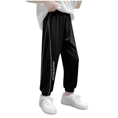 Hose für Jungen, gestreift, seidig, Netzstoff, schnell trocknend, leger, mit Bündchen am Knöchel, elastische Taille, Jogginghose, Fußball, Trainingsanzug, Sommer, Lounge, Joggen, Sport, Fitnessstudio Hose für Jungen, gestreift, seidig, Netzstoff, schnell trocknend, leger, mit Bündchen am Knöchel, elastische Taille, Jogginghose, Fußball, Trainingsanzug, Sommer, Lounge, Joggen, Sport, Fitnessstudio von Generisch