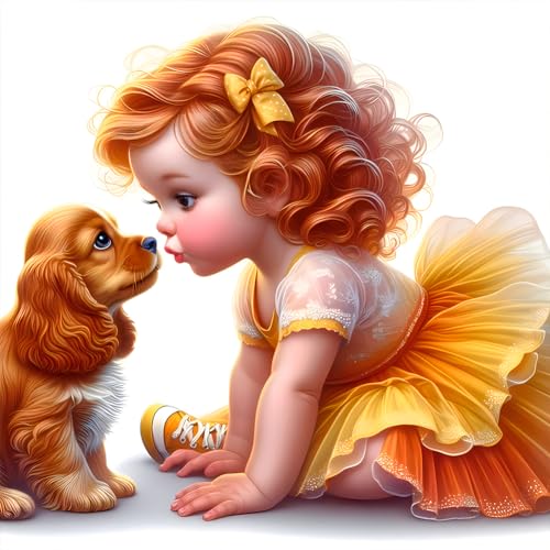 Hund Diamond Painting Erwachsene Kits, Diamond Painting Mädchen Tiere Bilder, Mosaikherstellung Malen Nach Zahlen Kompletter Rund Bohrer Cross Stickerei Malerei Kits für Home Wand Décor 30 x 30cm Hund Diamond Painting Erwachsene Kits, Diamond Painting Mädchen Tiere Bilder, Mosaikherstellung Malen Nach Zahlen Kompletter Rund Bohrer Cross Stickerei Malerei Kits für Home Wand Décor 30 x 30cm von Generisch