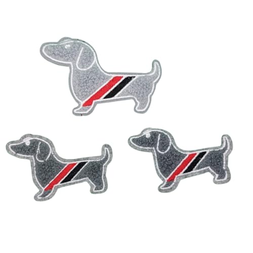 Hunde Bügelbild mit Französischer Flagge, Fancy Fashion Patch, 3 Stück von Generisch