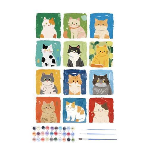 Hunde Malen Nach Zahlen Tiere | Katze Malen Nach Zahlen Set Mit Pinseln - Kunst Set Für Thanksgiving Studentenzimmer Geburtstag Zuhause Schlafzimmer Schule Hunde Malen Nach Zahlen Tiere | Katze Malen Nach Zahlen Set Mit Pinseln - Kunst Set Für Thanksgiving Studentenzimmer Geburtstag Zuhause Schlafzimmer Schule von Generisch