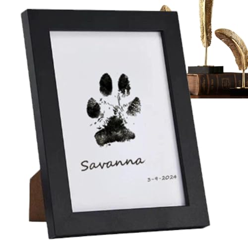 Hundepfotenabdruck-Rahmen-Set, Hunde- oder Katzenpfotenabdruck-Set, Haustierpfotenabdruck-Set und Bilderrahmen, Holz-Bilderrahmen, Tonform für Pfotenabdruck Hundepfotenabdruck-Rahmen-Set, Hunde- oder Katzenpfotenabdruck-Set, Haustierpfotenabdruck-Set und Bilderrahmen, Holz-Bilderrahmen, Tonform für Pfotenabdruck von Generisch