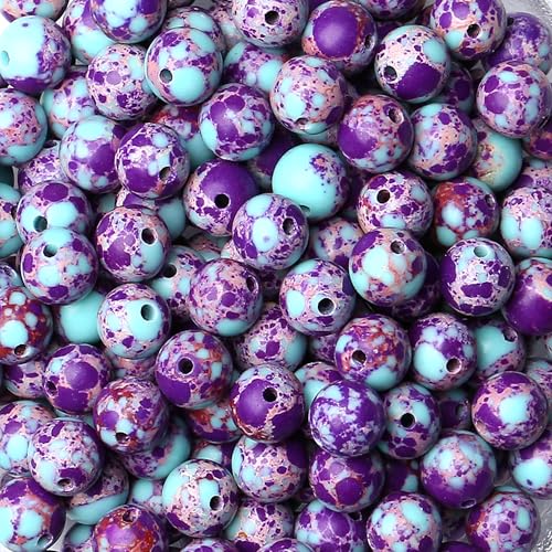 Imperial Jaspisperlen, Kristallperlen, 8 mm, rund, bunt, glatt, lose Perlen für Armband, Halskette, DIY-Ohrringe, 60 Stück Imperial Jaspisperlen, Kristallperlen, 8 mm, rund, bunt, glatt, lose Perlen für Armband, Halskette, DIY-Ohrringe, 60 Stück von Generisch