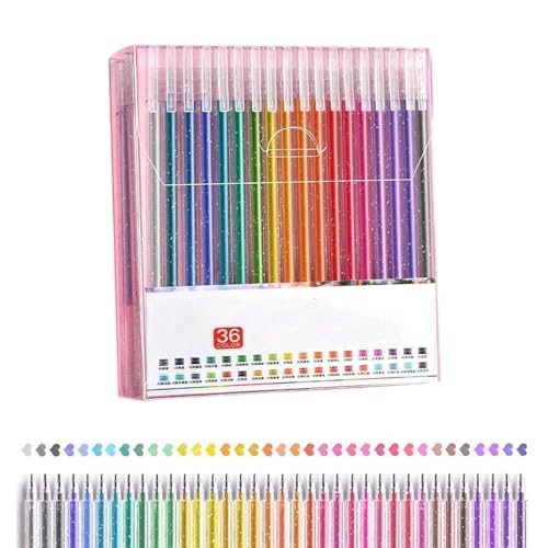 Implementarch Pens, Glitter Gel Pen Set, Iridescent Glitters Gel Ink Pen Set, Smooth Writing and Precise Lines, for Drawing, Doodling, Crafts and Taking Note(36pcs) von Generisch
