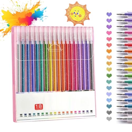 Implementarch Stifte, Glitzer-Gelstift-Set, Gelmarker-Set Farbige Stifte für DIY-Projekte und Kunst, zum Zeichnen, Kritzeln, Basteln und Notizen machen (18pcs) von Generisch