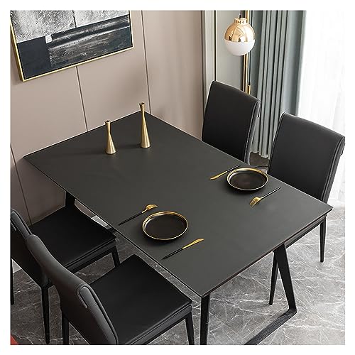 Individuelle wasserdichte, rechteckige Leder-Tischdecke, schmutzabweisend, leicht zu reinigen, für den Außenbereich, für den Garten, Dunkelgrau (80 x 80 cm) von Generisch