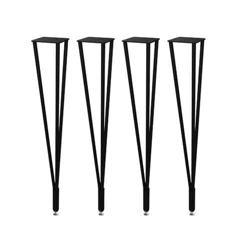 Industrielle Eisen-Tischbeine, 60 cm, Thekenhöhe, Möbelbeine für Couchtisch, Esstisch, Bank und Stuhl, schwarzes Finish, mit Bodenschonern, 4 Stück Industrielle Eisen-Tischbeine, 60 cm, Thekenhöhe, Möbelbeine für Couchtisch, Esstisch, Bank und Stuhl, schwarzes Finish, mit Bodenschonern, 4 Stück von Generisch
