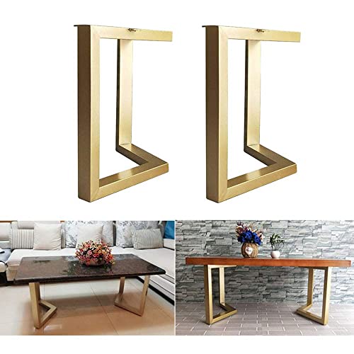 Industrielle goldene Metallbeine für Couchtisch, stabile Ersatzbeine für Esstisch, Schreibtisch oder Bank, schwarzer Akzent, 49,5 x 44,5 cm, DIY-Möbelbein-Set von Generisch