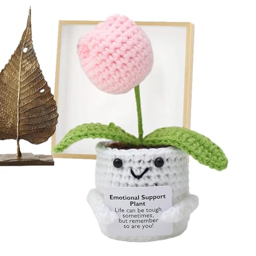 Inspirierende Unterstützung Blume häkeln - Handgemachte gestrickte Positive Puppe | Handgemachte positive inspirierende Unterstützung Häkelblume Home Office Schreibtisch Dekoration Inspirierende Unterstützung Blume häkeln - Handgemachte gestrickte Positive Puppe | Handgemachte positive inspirierende Unterstützung Häkelblume Home Office Schreibtisch Dekoration von Generisch