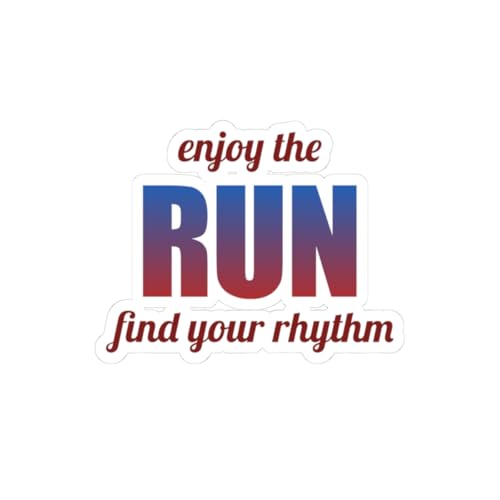 Inspirierender Laufaufkleber – Find Your Rhythm Vinyl-Aufkleber für Läufer und Marathon-Liebhaber (7,6 x 7,6 cm) von Generisch