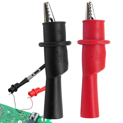 Isolierte Testsonde | Krokodilzange | Satz von 2 Krokodilzablungs -Testsonden, isolierte Zange für Multimeter, Labor, Elektronik, Workshop Isolierte Testsonde | Krokodilzange | Satz von 2 Krokodilzablungs -Testsonden, isolierte Zange für Multimeter, Labor, Elektronik, Workshop von Generisch