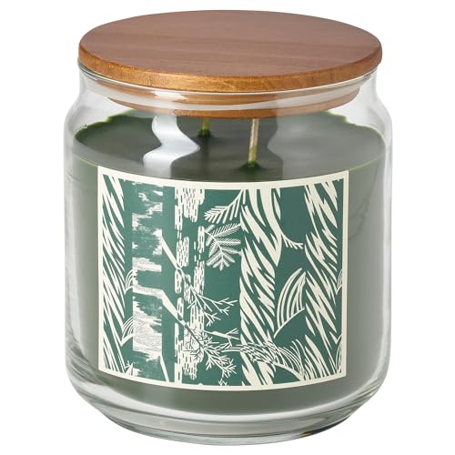 JÄMTSKOGEN Duft-Cndl im Glas mit Deckel / 2 Dochten, 70 Std, Zypresse & Eukalyptus/Dunkelgrün von Generisch