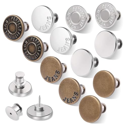 Jeansknöpfe, Metall, 17 mm, Ersatz-Jeansknopf, verstellbare Hosen-Taillenstraffer, kein Nähen, abnehmbare Metallknöpfe für Denims, Jeans, Jacken, 17 mm Jeansknöpfe, Metall, 17 mm, Ersatz-Jeansknopf, verstellbare Hosen-Taillenstraffer, kein Nähen, abnehmbare Metallknöpfe für Denims, Jeans, Jacken, 17 mm von Generisch