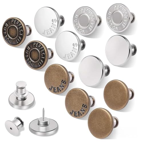 Jeansknöpfe, Metall, 17 mm, Ersatz-Jeansknopf, verstellbare Hosen-Taillenstraffer, kein Nähen, abnehmbare Metallknöpfe für Denims, Jeans, Jacken, 17 mm Jeansknöpfe, Metall, 17 mm, Ersatz-Jeansknopf, verstellbare Hosen-Taillenstraffer, kein Nähen, abnehmbare Metallknöpfe für Denims, Jeans, Jacken, 17 mm von Generisch