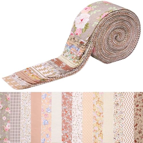 Jelly Roll Stoffe, 42 Streifen, Baumwoll-Steppstoff, Gelee-Rolle, Stoffstreifen zum Quilten, Basteln und Nähen, 14 Vintage-Blumenmuster, 6,3 x 50,8 cm Jelly Roll Stoffe, 42 Streifen, Baumwoll-Steppstoff, Gelee-Rolle, Stoffstreifen zum Quilten, Basteln und Nähen, 14 Vintage-Blumenmuster, 6,3 x 50,8 cm von Generisch
