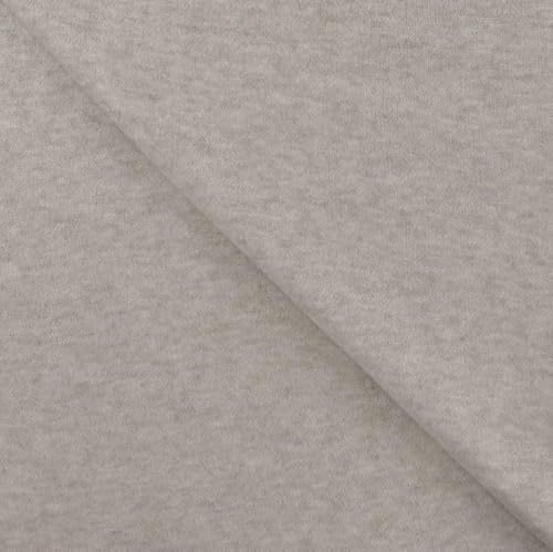 Jersey Strickstoff meliert, Strickjersey Meterware uni - Strick Stoff, gestrickter Stoff, Cardigan nähen *Ab 50cm, Farbe: 052 beige von Generisch