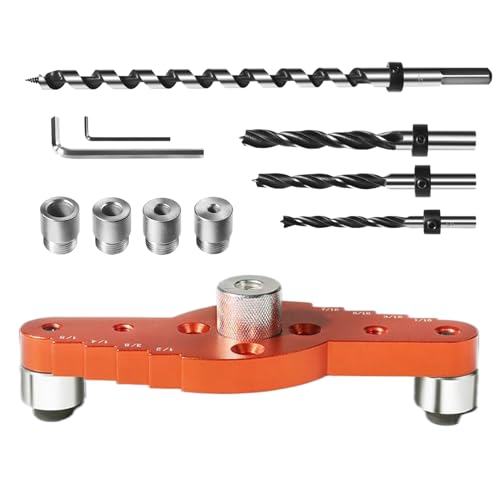 Jig-Dowel Jig-Set für schwimmende Regale – Jig-Dowelling-Kits – Mittelbohrführung für die Holzbearbeitung für gerade Löcher | Bohrführung für Klammern auf versteckten Regalen | Drill von Generisch