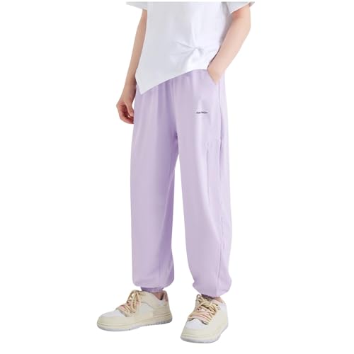 Jogginghose für Mädchen, elastisch, hoch gewaschen, Bündchen an den Knöcheln, lässig, Netzstoff, atmungsaktiv, schnell trocknend, athletisch, Sport, Wandern, Laufen, Loungewear, niedliche Geschenke Jogginghose für Mädchen, elastisch, hoch gewaschen, Bündchen an den Knöcheln, lässig, Netzstoff, atmungsaktiv, schnell trocknend, athletisch, Sport, Wandern, Laufen, Loungewear, niedliche Geschenke von Generisch