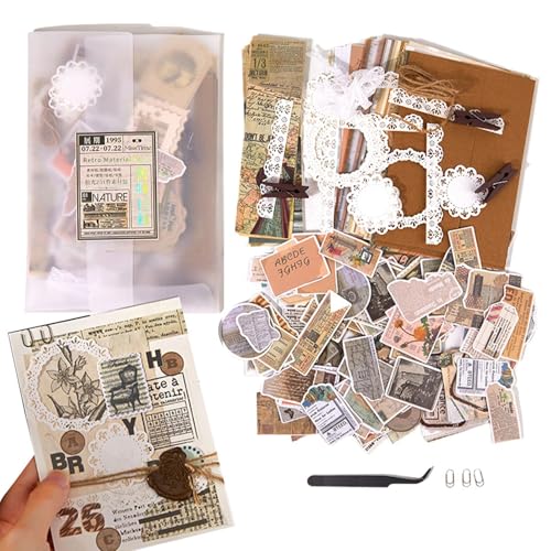 Journaling Scrapbooking Kit, Pflanze Mondphasen Aufkleber, Planer Aufkleber für Teenager, Bronzing Scrapbook Journal, Grid Notebook Aufkleber, Scrapbooking Kit für Kinder, Schreibwaren Aufkleber für von Generisch