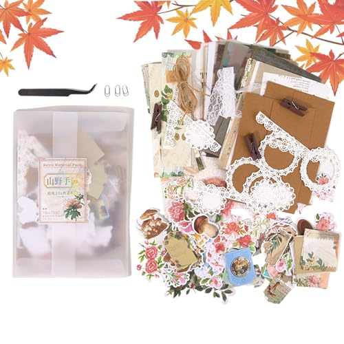 Journaling Scrapbooking Kit, Pflanze Mondphasen Aufkleber, Planer Aufkleber für Teenager, Bronzing Scrapbook Journal, Grid Notebook Aufkleber, Scrapbooking Kit für Kinder, Schreibwaren Aufkleber für von Generisch