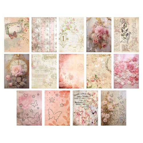 Journaling Scrapbooking Kit,Vintage Scrapbooking Kit - Vintage-ästhetisches Scrapbook-Papier für Notizbücher, Journaling-Zubehör, für Erwachsen Journaling Scrapbooking Kit,Vintage Scrapbooking Kit - Vintage-ästhetisches Scrapbook-Papier für Notizbücher, Journaling-Zubehör, für Erwachsen von Generisch