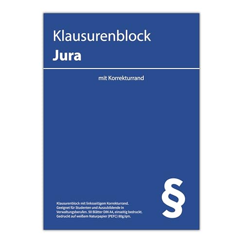 Jura Klausurenblock mit Korrekturrand links (1) von Generisch
