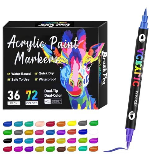 KINDER DOPPELTE END END - Feine & breite Spitze Lackstifte | Journaling-Marker, Kunstmarker Für Erwachsene Kinder Acrylfarben Zeichenzeichnungen Für Künstler Zubehör KINDER DOPPELTE END END - Feine & breite Spitze Lackstifte | Journaling-Marker, Kunstmarker Für Erwachsene Kinder Acrylfarben Zeichenzeichnungen Für Künstler Zubehör von Generisch