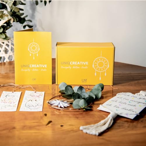 KREATIV Erlebnisbox mit Lettering, Makramee Bilderrahmen und DIY Ring, Self-Care, Achtsamkeit und Empowerment Box inklusive Begleitheft von Generisch