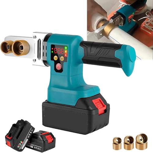 Kabelloses Rohrschweißgerät – Hand-PPR-Sockel Fusion Schweißgerät Kit mit 3 Schneidköpfen und 2 wiederaufladbaren Lithium-Batterien Kabelloses Rohrschweißgerät – Hand-PPR-Sockel Fusion Schweißgerät Kit mit 3 Schneidköpfen und 2 wiederaufladbaren Lithium-Batterien von Generisch