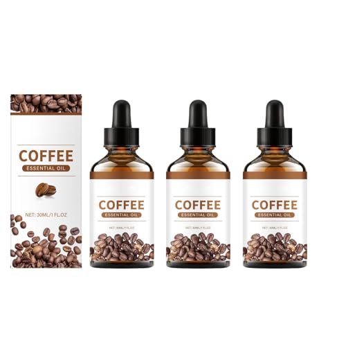 Kaffeeöl,Kaffeeöl Gegen Falten,Bio-Gesichtsserum Mit Kaffee-Öl,Ätherisches Kaffeeöl Natürliches Organisches Kaffeeöl Für Haut Körper Haarpflege,Kaffee -Duftöl,Kaffee-Körper-Feuchtigkeitsöl,30Ml(3Pc) von Generisch