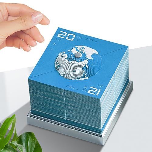 Kalender 2024 – Aufwendige Papierschnitzerei Erdskulptur | Dekorativer Schreibtischkalender und Notizblock | Stilvolle und funktionale Dekoration für Zuhause und Schule | Verleiht jedem Raum von Generisch