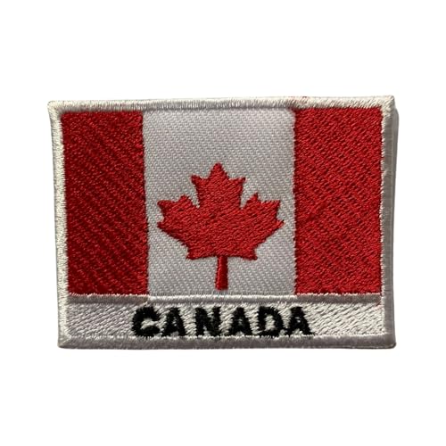 Kanada bestickte Flagge mit Namen Patch Aufbügeln/Aufnähen Abzeichen Nationalsymbol Militär Patch für Kleidung Rucksäcke Kappen von Generisch