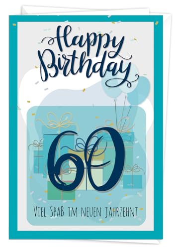Karte zum Geburtstag, Geburtstagskarte mit Bierdeckel, 60. Geburtstag, runder Geburtstag, Klappkarte, Glückwunschkarte von Generisch
