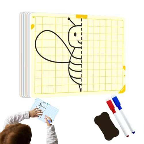 Karte zum symmetrischen Zeichnen mit Gittermuster | Symmetrie Zeichenbrett Mit Gittermuster - Mal-Trainingsspielzeug STEM Kreativ Aktivität Für Schule Kindergarten Kita Karte zum symmetrischen Zeichnen mit Gittermuster | Symmetrie Zeichenbrett Mit Gittermuster - Mal-Trainingsspielzeug STEM Kreativ Aktivität Für Schule Kindergarten Kita von Generisch