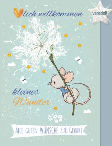 Karte zur Geburt, Baby, Maus, Nachwuchs, Mädchen, Junge, Klappkarte Glitzer Karte zur Geburt, Baby, Maus, Nachwuchs, Mädchen, Junge, Klappkarte Glitzer von Generisch