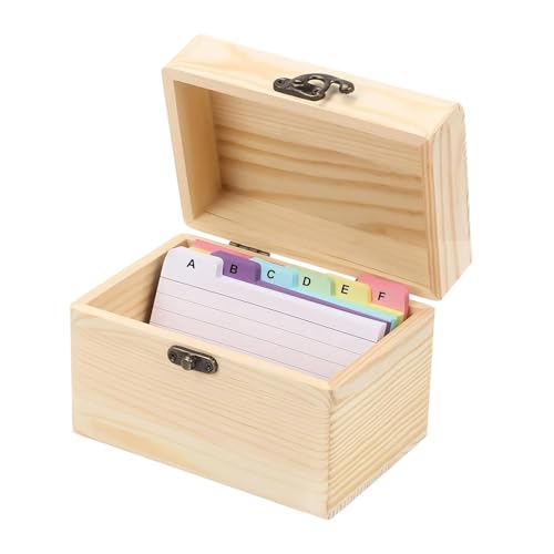 Karteikarten-Box – Aufbewahrungsbox, transparenter Deckel, hält Karten ordentlich und geschützt, sorgt für einfachen Zugriff, bewahrt Familienrezepte, verleiht rustikalen Charme, perfektes Geschenk Karteikarten-Box – Aufbewahrungsbox, transparenter Deckel, hält Karten ordentlich und geschützt, sorgt für einfachen Zugriff, bewahrt Familienrezepte, verleiht rustikalen Charme, perfektes Geschenk von Generisch