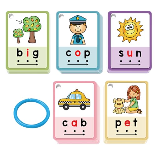 Karteikarten Für Den Kindergarten | 70 Stück Wort-Lernkarten - Phonics Lernspiel Früherziehung Puzzle Ab 3 Jahren Für Kinder Kindergarten Zuhause Familie Karteikarten Für Den Kindergarten | 70 Stück Wort-Lernkarten - Phonics Lernspiel Früherziehung Puzzle Ab 3 Jahren Für Kinder Kindergarten Zuhause Familie von Generisch