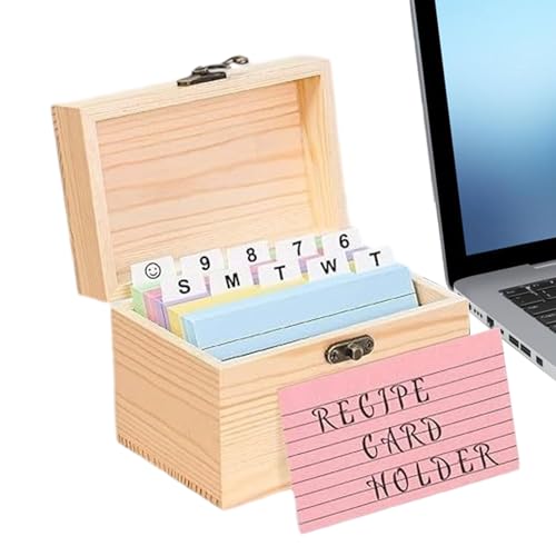 Karteikartenhalter, Holz-Organizer, wiederverwendbare Lernbox mit Trennwänden, kompakte Ablage für Postkarte, Foto, Rezept, Schule, College, Lehrer, Studenten, Umschlagaufbewahrung Karteikartenhalter, Holz-Organizer, wiederverwendbare Lernbox mit Trennwänden, kompakte Ablage für Postkarte, Foto, Rezept, Schule, College, Lehrer, Studenten, Umschlagaufbewahrung von Generisch